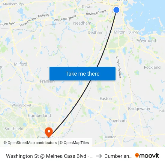 Washington St @ Melnea Cass Blvd - Silver Line to Cumberland, RI map