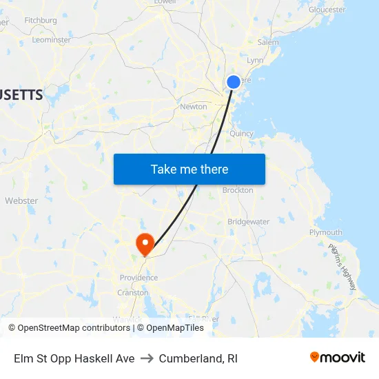 Elm St Opp Haskell Ave to Cumberland, RI map