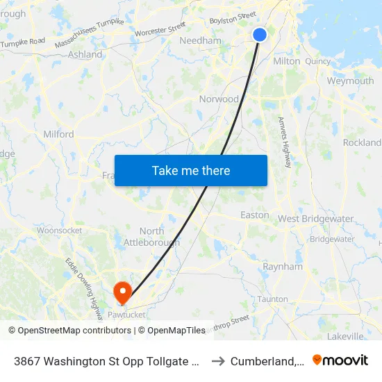 3867 Washington St Opp Tollgate Way to Cumberland, RI map