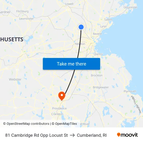 81 Cambridge Rd Opp Locust St to Cumberland, RI map