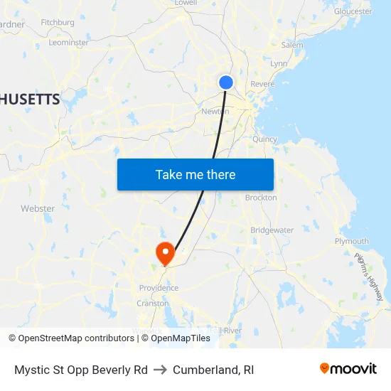 Mystic St Opp Beverly Rd to Cumberland, RI map