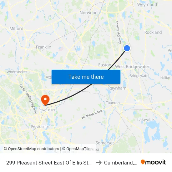 299 Pleasant Street East Of Ellis Street to Cumberland, RI map