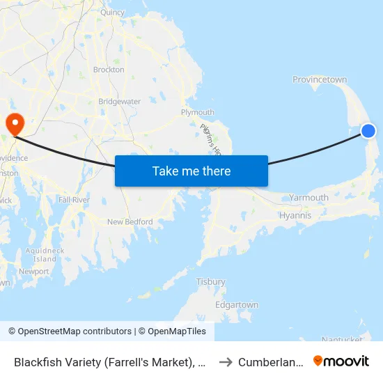 Blackfish Variety (Farrell's Market), Wellfleet to Cumberland, RI map