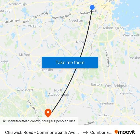 Chiswick Road - Commonwealth Ave @ Chiswick Rd to Cumberland, RI map
