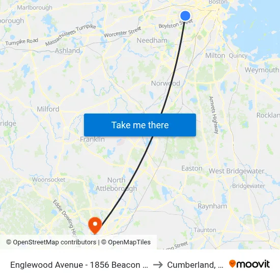Englewood Avenue - 1856 Beacon St to Cumberland, RI map