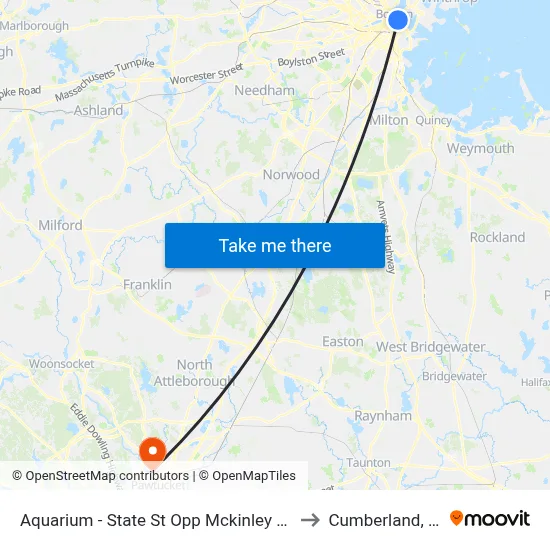Aquarium - State St Opp Mckinley Sq to Cumberland, RI map