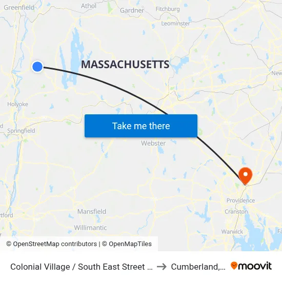 Colonial Village / South East Street (W) to Cumberland, RI map