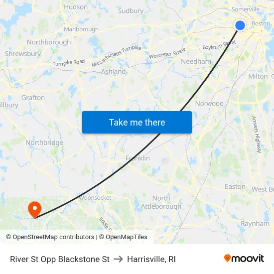 River St Opp Blackstone St to Harrisville, RI map