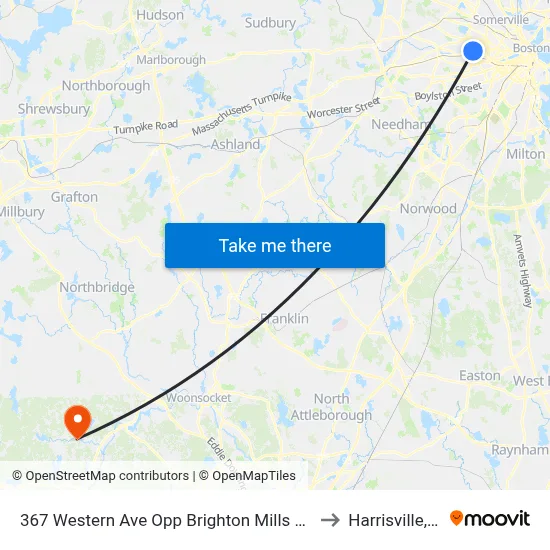 367 Western Ave Opp Brighton Mills Mall to Harrisville, RI map
