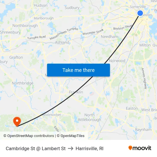 Cambridge St @ Lambert St to Harrisville, RI map