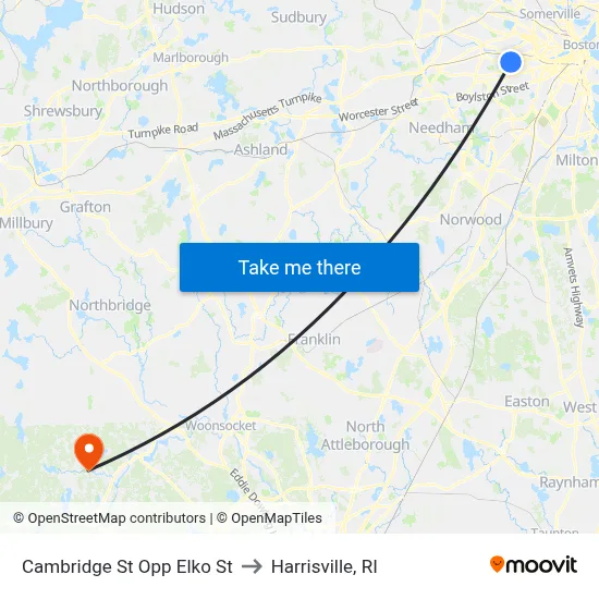 Cambridge St Opp Elko St to Harrisville, RI map