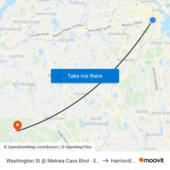 Washington St @ Melnea Cass Blvd - Silver Line to Harrisville, RI map