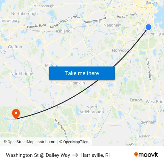 Washington St @ Dailey Way to Harrisville, RI map