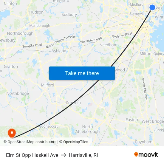 Elm St Opp Haskell Ave to Harrisville, RI map