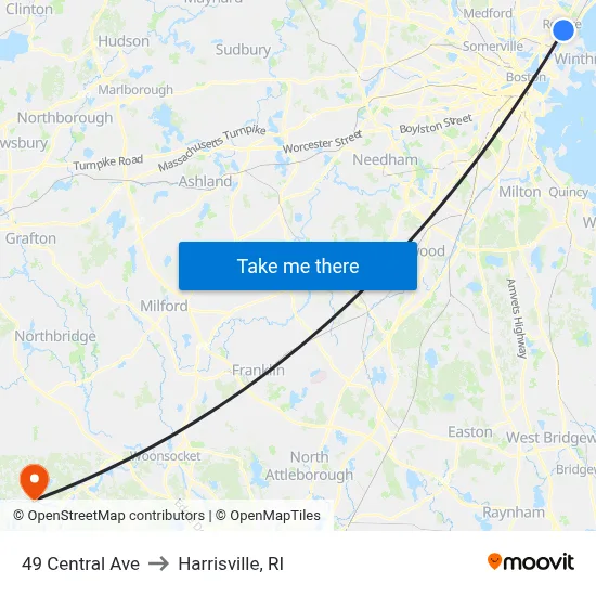 49 Central Ave to Harrisville, RI map