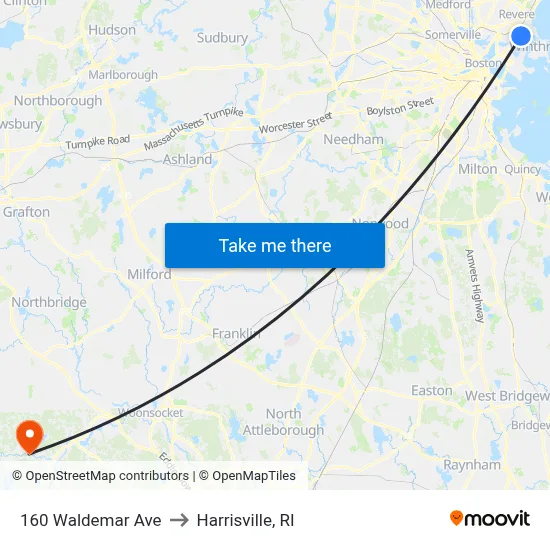 160 Waldemar Ave to Harrisville, RI map