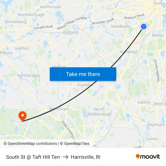 South St @ Taft Hill Terr to Harrisville, RI map