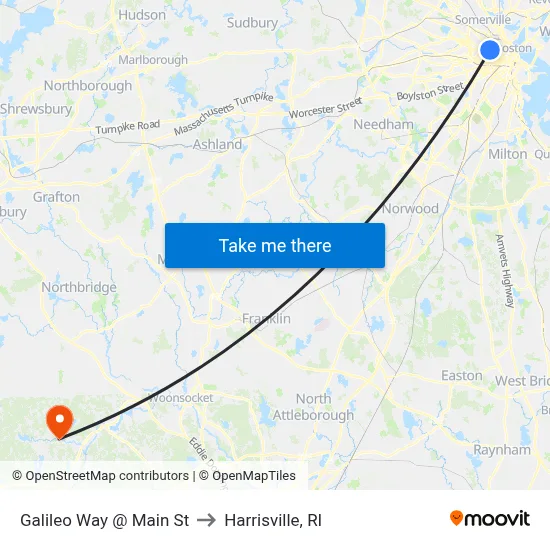 Galileo Way @ Main St to Harrisville, RI map