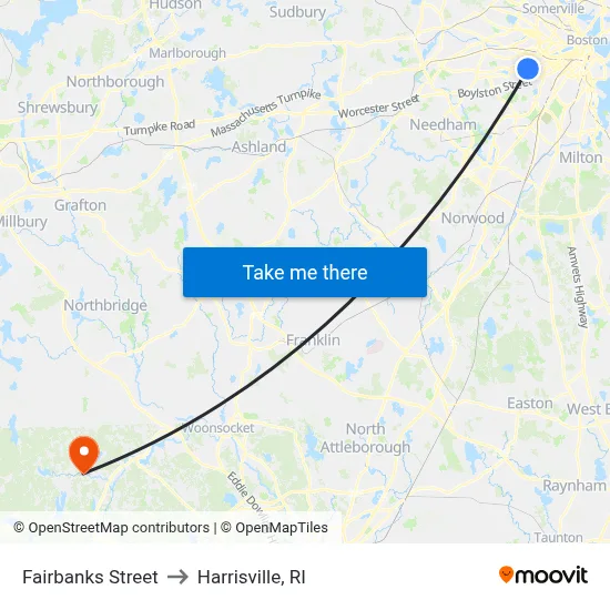 Fairbanks Street to Harrisville, RI map