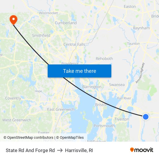 State Rd And Forge Rd to Harrisville, RI map