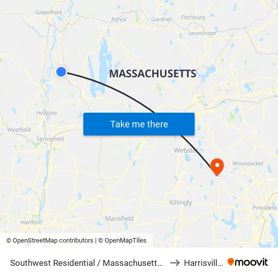 Southwest Residential / Massachusetts Avenue (E) to Harrisville, RI map