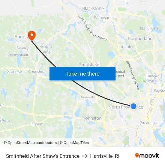 Smithfield After Shaw's Entrance to Harrisville, RI map