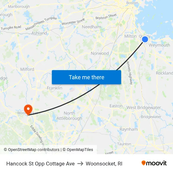 Hancock St Opp Cottage Ave to Woonsocket, RI map