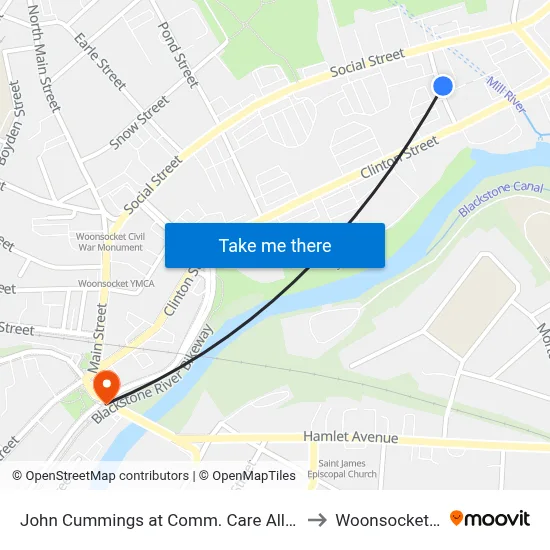 John Cummings at Comm. Care Alliance to Woonsocket, RI map