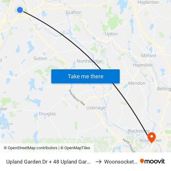 Upland Garden Dr at 48 Upland Garden to Woonsocket, RI map