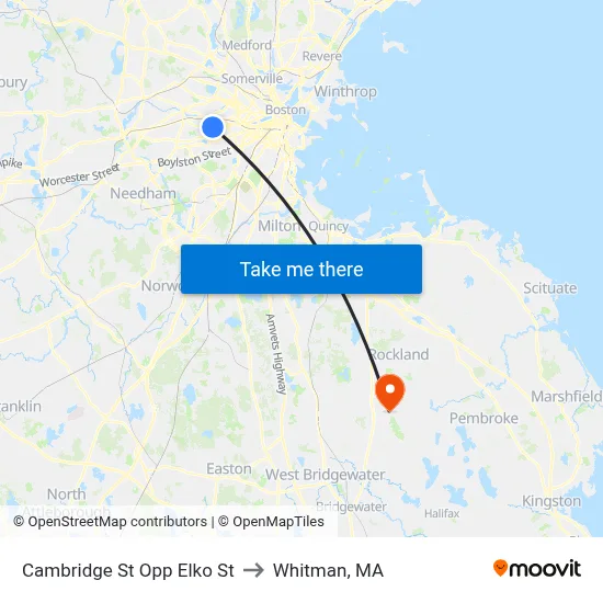 Cambridge St Opp Elko St to Whitman, MA map