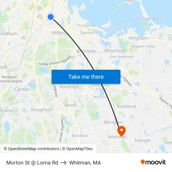 Morton St @ Lorna Rd to Whitman, MA map