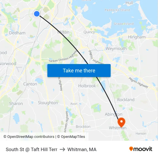 South St @ Taft Hill Terr to Whitman, MA map