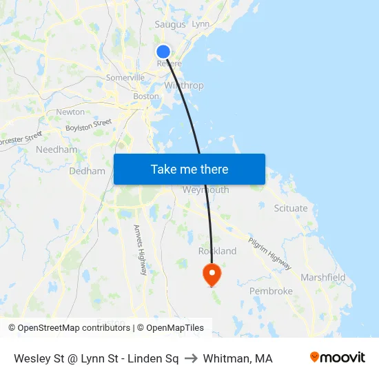 Wesley St @ Lynn St - Linden Sq to Whitman, MA map