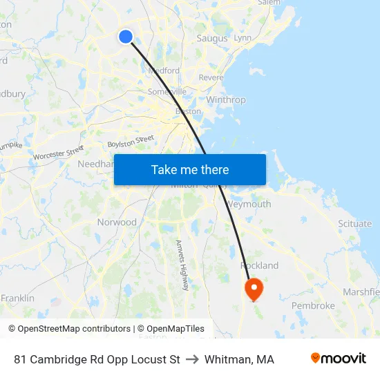 81 Cambridge Rd Opp Locust St to Whitman, MA map