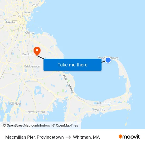 Macmillan Pier, Provincetown to Whitman, MA map