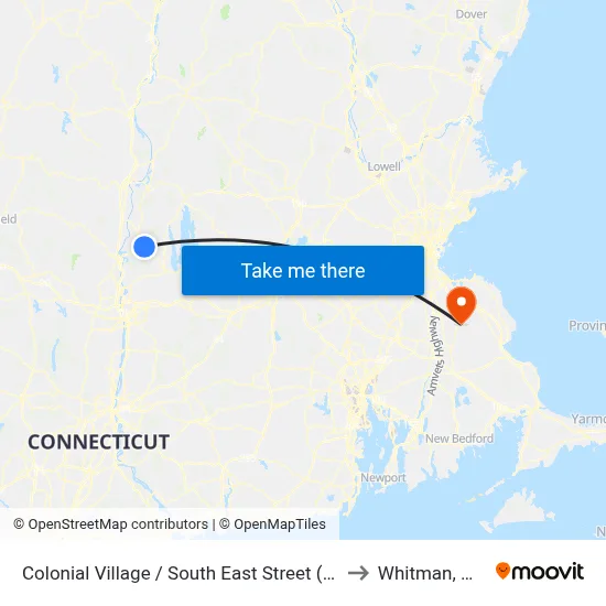 Colonial Village / South East Street (W) to Whitman, MA map
