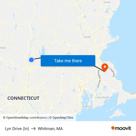 Lyn Drive (In) to Whitman, MA map