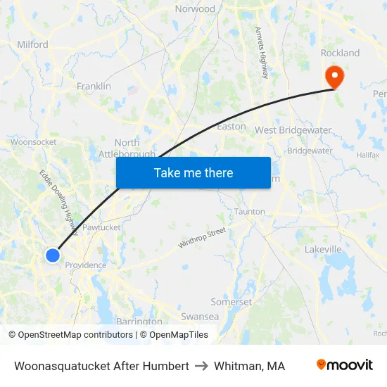 Woonasquatucket After Humbert to Whitman, MA map
