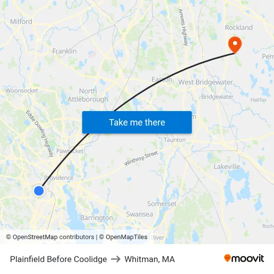 Plainfield Before Coolidge to Whitman, MA map