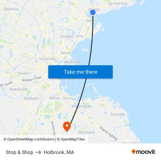 Stop & Shop to Holbrook, MA map