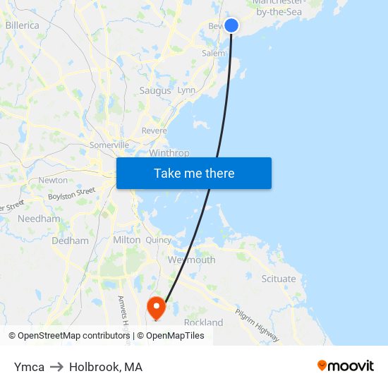 Ymca to Holbrook, MA map