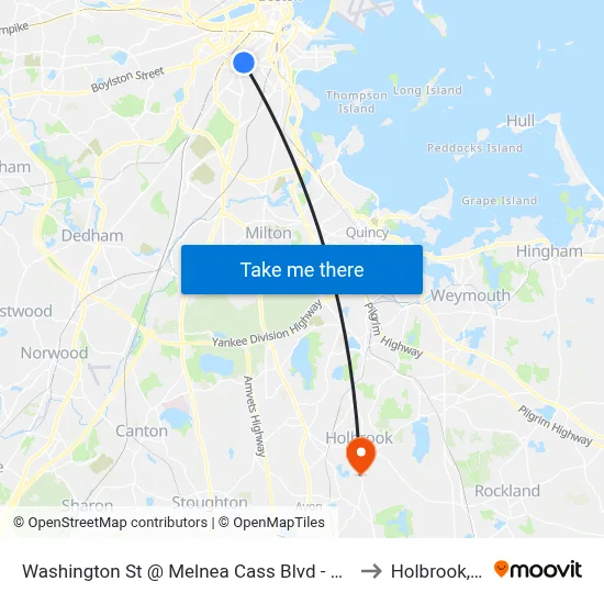 Washington St @ Melnea Cass Blvd - Silver Line to Holbrook, MA map