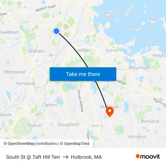 South St @ Taft Hill Terr to Holbrook, MA map