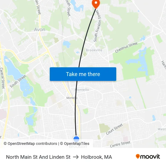 North Main St And Linden St to Holbrook, MA map