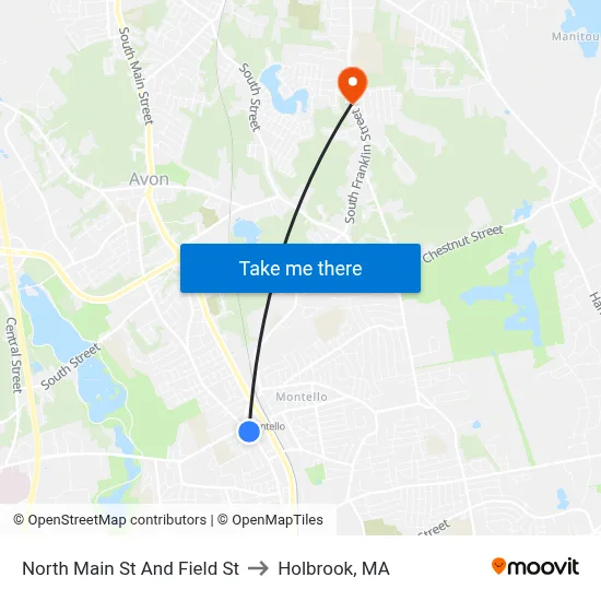 North Main St And Field St to Holbrook, MA map