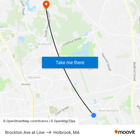 Brockton Ave at Line to Holbrook, MA map