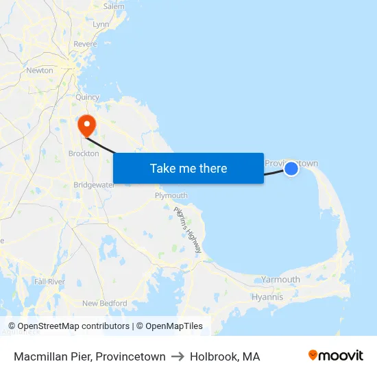 Macmillan Pier, Provincetown to Holbrook, MA map
