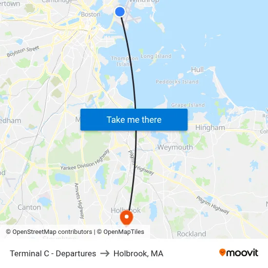 Terminal C - Departures to Holbrook, MA map