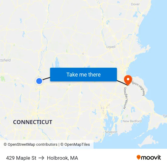 429 Maple St to Holbrook, MA map