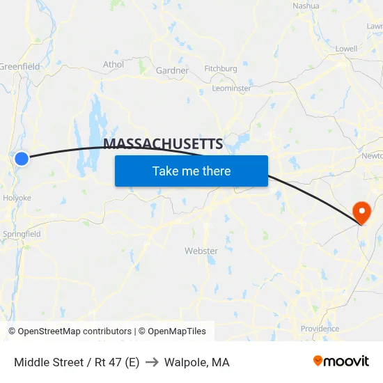 Middle Street / Rt 47 (E) to Walpole, MA map